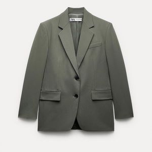 NWT- Zara Women’s Oversized Blazer- Greenish- Size M